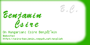 benjamin csire business card